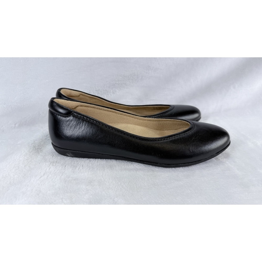 Naturalizer Vivienne Black Leather Ballet Flats Comfort Shoes Women's 8M EUC - Picture 3 of 5